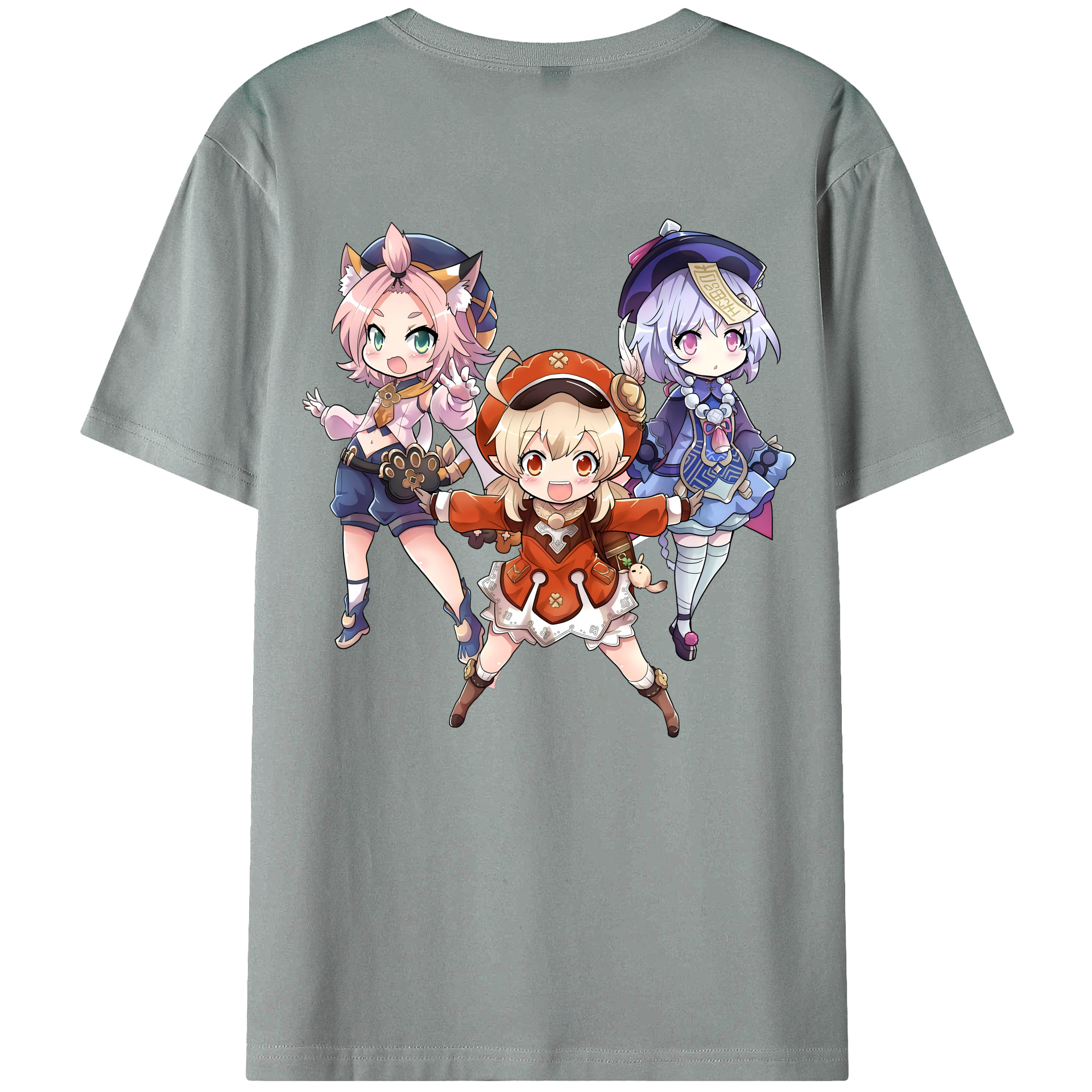 げんし神 七七 なな  genshin Nana 綿100％ メンズ半袖Tシャツ（バックプリント） 通気性